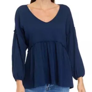 Wonderly Woman’s Top with Peplum and Dolman Style Sleeves xxl